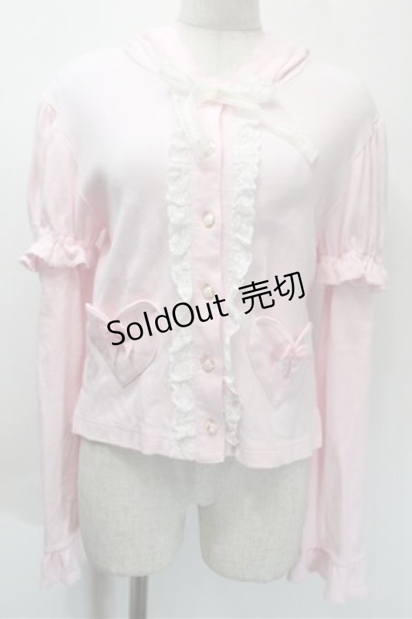 画像1: BABY,THE STARS SHINE BRIGHT / うさみみポケットカーディガン  ピンク S-25-10-23-1004-BA-TO-HR-ZS (1)