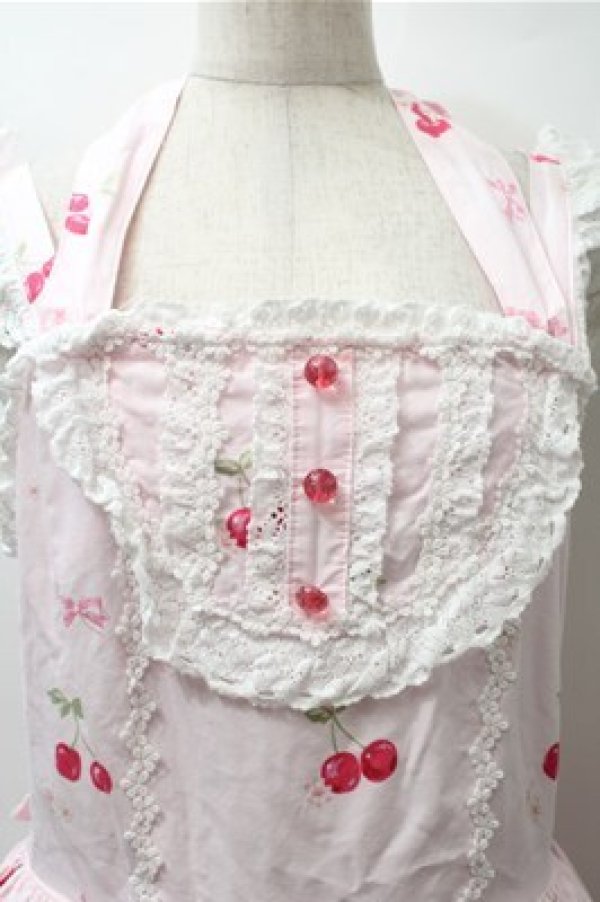 画像3: BABY,THE STARS SHINE BRIGHT / Cherry Cherry Fallin'Cherry RIBBONETTA ジャンパースカート  ピンク S-25-10-23-1025-BA-OP-AS-ZS (3)
