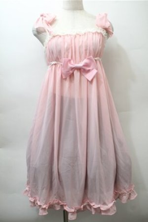 画像: BABY,THE STARS SHINE BRIGHT / ローズスウェートネグリジェワンピース  ピンク S-25-10-23-1027-BA-OP-HR-ZS