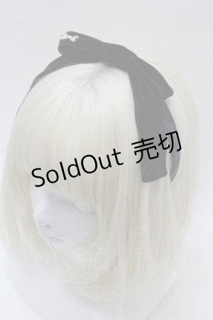 画像: Angelic Pretty / Petit Ribbonカチューシャ  黒 S-25-10-23-013-AP-AC-HR-ZS