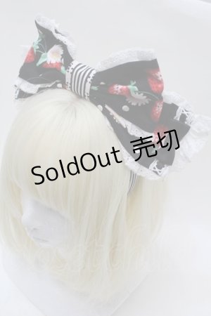 画像: Angelic Pretty / 摘みたていちごカチューシャ  黒 S-25-10-23-015-AP-AC-HR-ZS