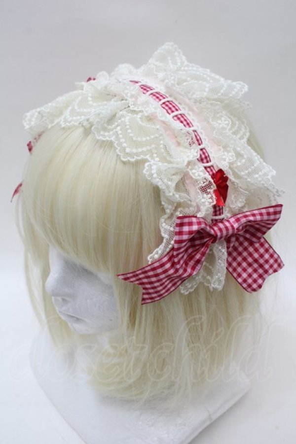 画像1: BABY,THE STARS SHINE BRIGHT / MY ANNIVERSARYくまちゃんヘッドドレスカチューシャ  エンジｘオフ S-25-10-23-021-BA-AC-HR-ZS (1)