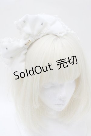 画像: Angelic Pretty / ロゴリボンチャームカチューシャ  アイボリー S-25-10-23-024-AP-AC-HR-ZS