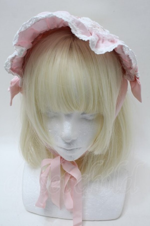 画像2: BABY,THE STARS SHINE BRIGHT / ハーフボンネット風スピンドールヘッドドレス  ピンク S-25-10-23-031-BA-AC-AS-ZS (2)