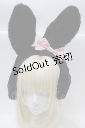 画像: BABY,THE STARS SHINE BRIGHT / うさみみイヤーマフ  黒 S-25-10-23-033-BA-AC-HR-ZS