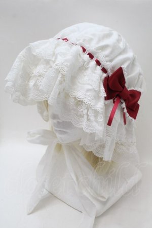 画像: BABY,THE STARS SHINE BRIGHT / champetre fleurieマザーボンネット  白ｘ赤 S-25-10-23-036-BA-AC-AS-ZS