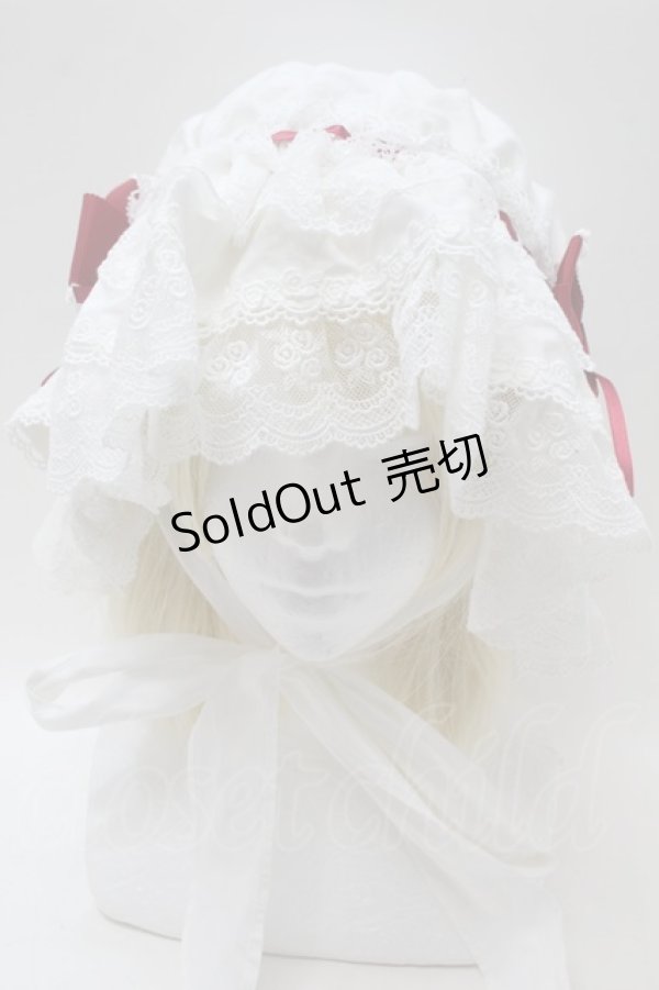 画像2: BABY,THE STARS SHINE BRIGHT / champetre fleurieマザーボンネット  白ｘ赤 S-25-10-23-036-BA-AC-AS-ZS (2)