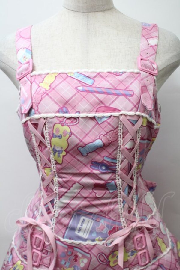 画像3: Angelic Pretty / Fancy Stationeryローウエストジャンパースカート  ピンク S-25-10-24-027-AP-OP-SZ-ZS (3)