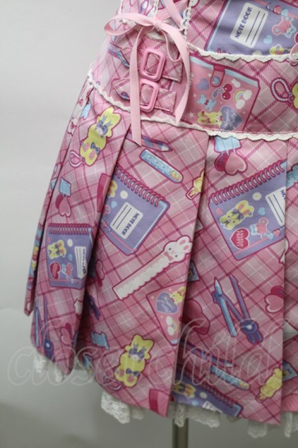 画像4: Angelic Pretty / Fancy Stationeryローウエストジャンパースカート  ピンク S-25-10-24-027-AP-OP-SZ-ZS (4)