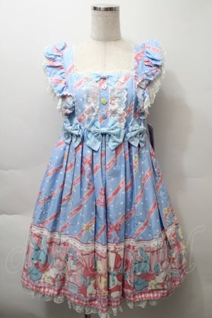 画像: Angelic Pretty / MELODY TOYSハイウエストジャンパースカート  サックス S-25-10-24-030-AP-OP-AS-ZS
