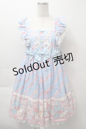 画像: Angelic Pretty / MELODY TOYSハイウエストジャンパースカート  サックス S-25-10-24-030-AP-OP-AS-ZS