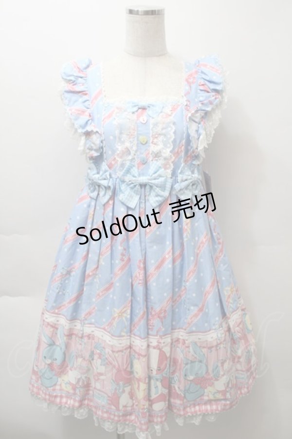 画像1: Angelic Pretty / MELODY TOYSハイウエストジャンパースカート  サックス S-25-10-24-030-AP-OP-AS-ZS (1)