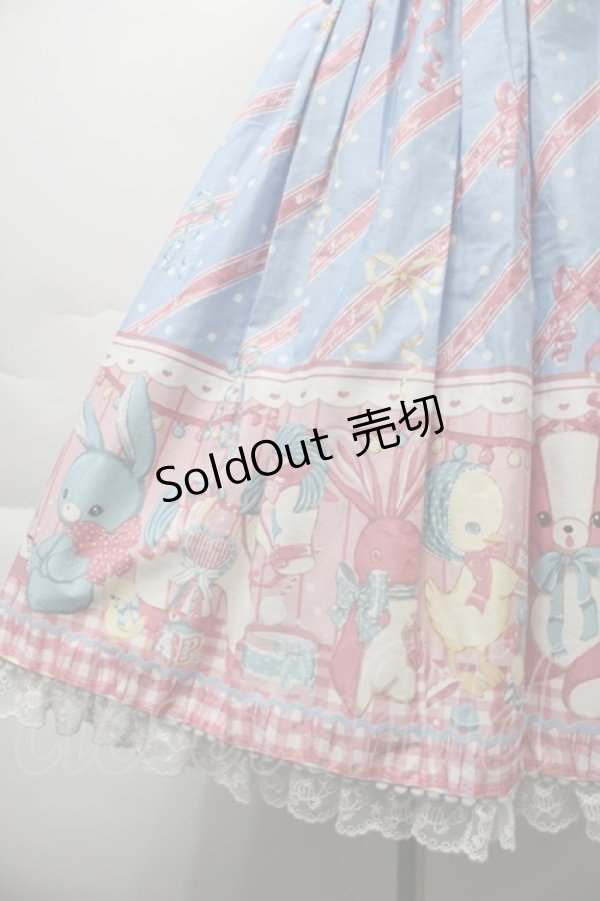 画像4: Angelic Pretty / MELODY TOYSハイウエストジャンパースカート  サックス S-25-10-24-030-AP-OP-AS-ZS (4)