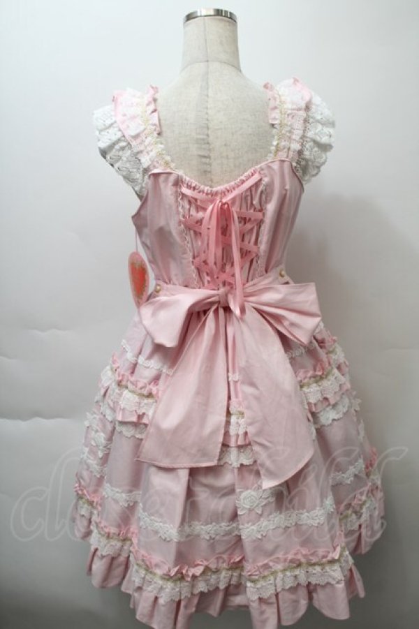 画像2: BABY,THE STARS SHINE BRIGHT / Rose Lace Rococoジャンパースカート  ピンク S-25-10-24-003-BA-OP-AS-ZS (2)