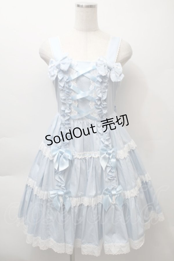画像1: Angelic Pretty / 肩リボンジャンパースカート  サックス S-25-10-24-031-AP-OP-SZ-ZS (1)