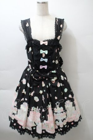 画像: Angelic Pretty / Decoration Dream後ろフリルジャンパースカート  黒 S-25-10-24-035-AP-OP-SZ-ZS