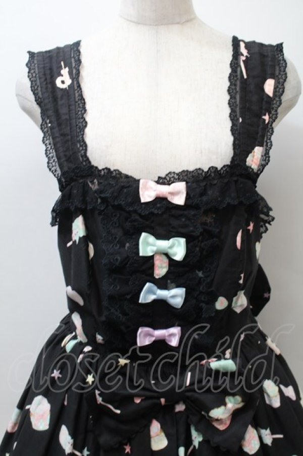 Angelic Pretty / Decoration Dream後ろフリルジャンパースカート 黒 S