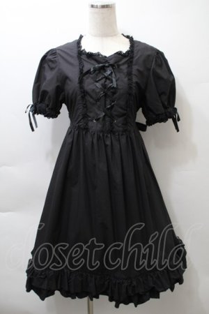 画像: metamorphose / ハイウエスト袖付ジャンパースカート  黒 S-25-10-24-039-ME-OP-HR-ZS