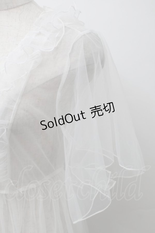 画像4: To Alice / パール釦チュールロングカーディガン  白 S-25-10-24-1034-LO-TO-HR-ZS (4)