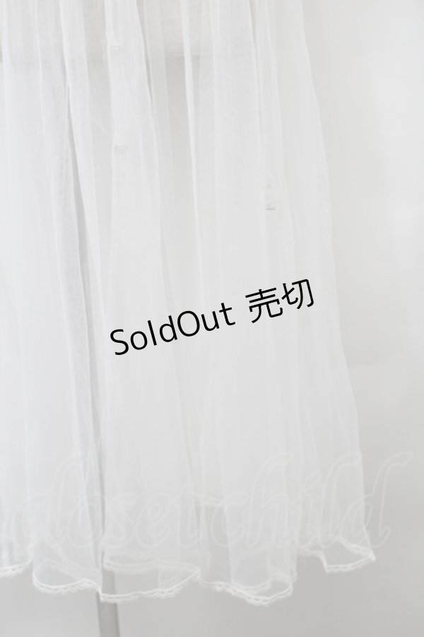 画像5: To Alice / パール釦チュールロングカーディガン  白 S-25-10-24-1034-LO-TO-HR-ZS (5)