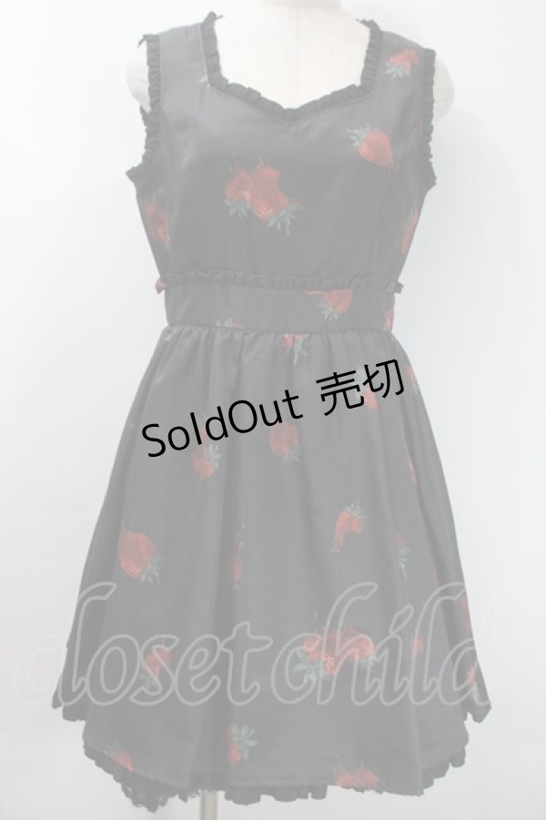 画像1: Ank Rouge / Melt Strawberry ワンピース  黒 S-25-10-24-1041-CA-OP-HR-ZS (1)