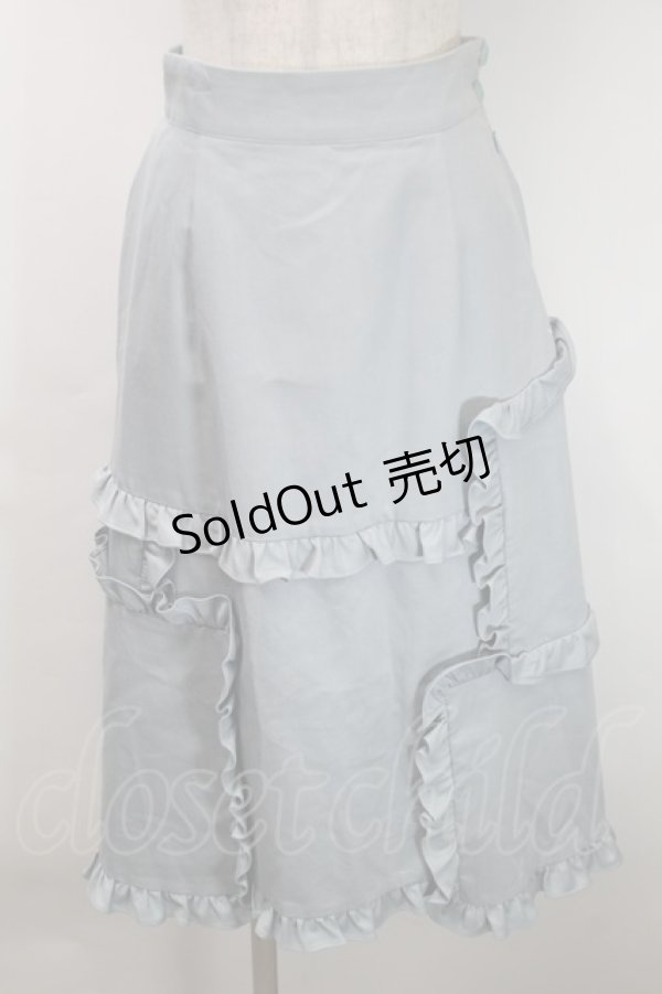 画像1: 【SALE】MILK / フレームフリルスカート  サックス S-25-10-24-1050-ML-SK-HR-ZT517 (1)
