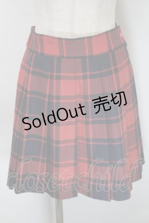 画像: MILK / TOY CHECKスカート  オータムレッド×ネイビー S-25-10-24-1055-ML-SK-HR-ZS
