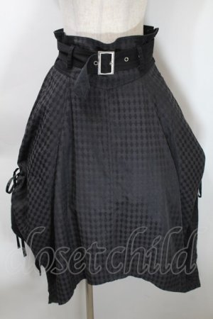 画像: ALGONQUINS / ベルト付きイレヘムスカート  黒 S-25-10-24-1058-AL-SK-HR-ZS
