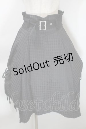 画像: ALGONQUINS / ベルト付きイレヘムスカート  黒 S-25-10-24-1058-AL-SK-HR-ZS