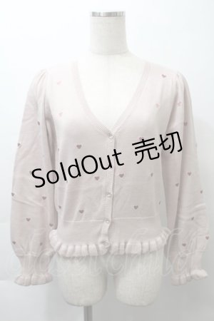 画像: Ank Rouge / ハート刺繍コンパクトカーディガン  ピンク S-25-10-24-1060-CA-TO-HR-ZS