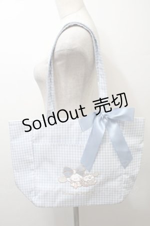 画像: Maison de FLEUR / シナモロール&みるくギンガムチェックトートバッグ  サックス S-25-10-24-1008-LO-BG-AS-ZS