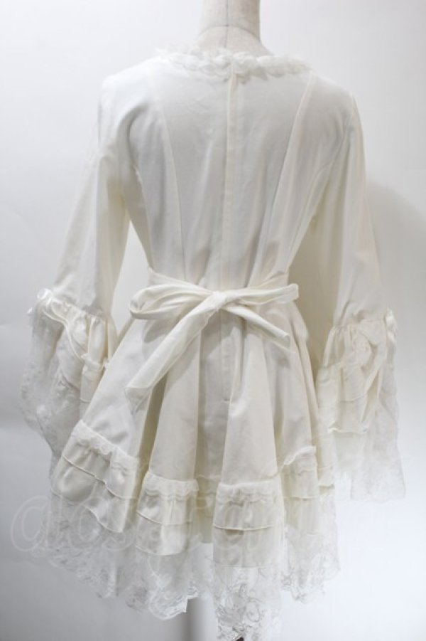画像2: MARBLE / 編み上げ総フリルドレスワンピース  白 S-25-10-24-1013-GO-OP-AS-ZS (2)