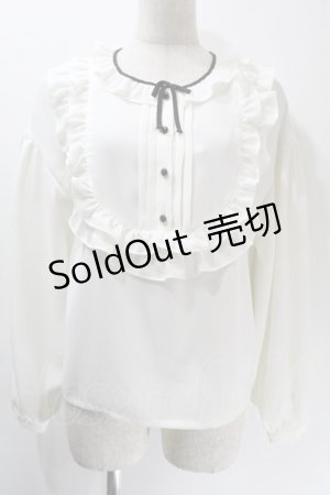 画像: MILK / Binフリルブラウス  白ｘ黒 S-25-10-24-1014-ML-BL-HR-ZS