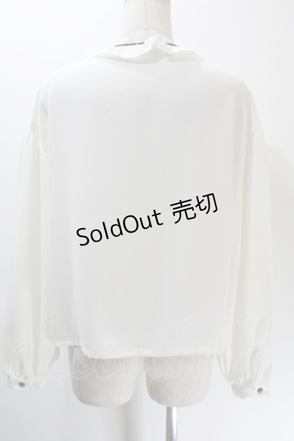 画像2: MILK / Binフリルブラウス  白ｘ黒 S-25-10-24-1014-ML-BL-HR-ZS (2)