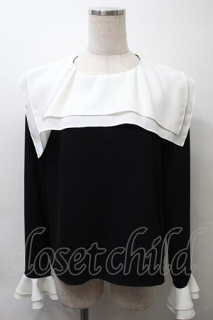 画像: MILK / Sisterブラウス  黒ｘ白 S-25-10-24-1027-ML-BL-HR-ZS