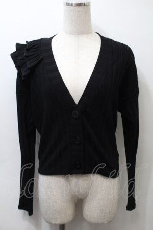 画像: MILK / ティアードリブカーディガン  黒 S-25-10-24-1030-ML-TO-HR-ZS