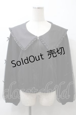 画像: Ank Rouge / チュールリボンセーラーブルゾン  黒　 S-25-10-24-1031-CA-JA-HR-ZS
