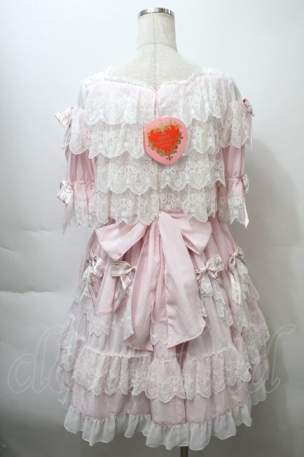 画像2: BABY,THE STARS SHINE BRIGHT / レースを纏うTwinkle Baby Ribbonワンピース  ピンク S-25-10-24-001-BA-OP-AS-ZS (2)