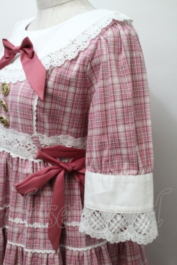 画像4: BABY,THE STARS SHINE BRIGHT / タータンチェックシャーメインワンピース  ピンク S-25-10-24-009-BA-OP-AS-ZT269 (4)