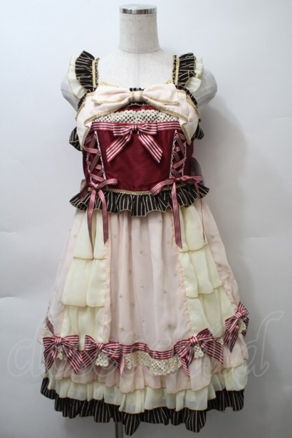 画像1: BABY,THE STARS SHINE BRIGHT / Etoile Filante  お星さまに願いを ジャンパースカート  ピンクＸボルドー S-25-10-24-014-BA-OP-SA-ZS (1)