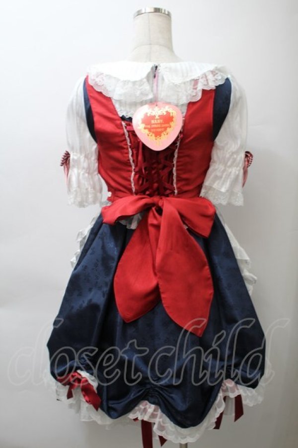 画像2: BABY,THE STARS SHINE BRIGHT / りんちゃんのグレーテルワンピースセット  白Ｘ紺Ｘ赤 S-25-10-24-015-BA-OP-SA-ZS (2)