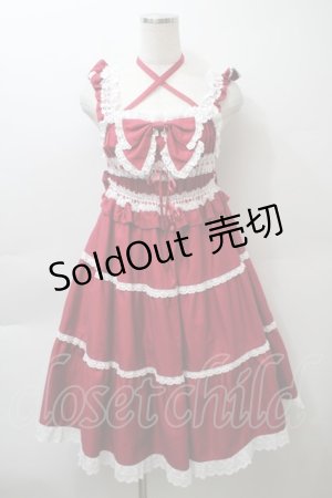 画像: BABY,THE STARS SHINE BRIGHT / シャーリングベビードールジャンパースカート（2022年）  エンジ S-25-10-24-016-BA-OP-AS-ZS