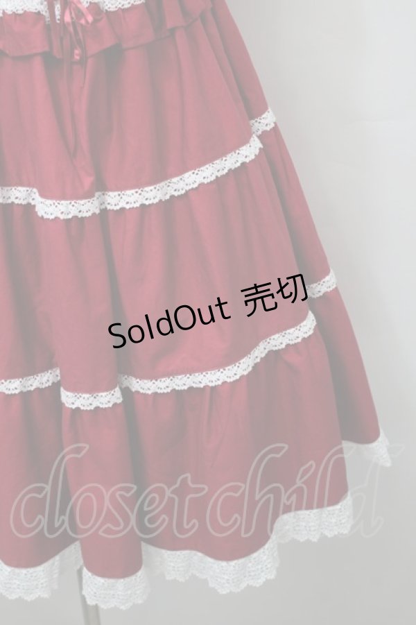 画像4: BABY,THE STARS SHINE BRIGHT / シャーリングベビードールジャンパースカート（2022年）  エンジ S-25-10-24-016-BA-OP-AS-ZS (4)