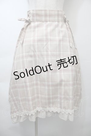 画像: axes femme / マドラスチェック裾切替スカート  ベージュ S-25-10-26-051-AX-SK-HR-ZS