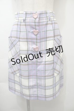 画像: MILK / ハートボタンミニスカート  ラベンダー S-25-10-26-053-ML-SK-HR-ZS