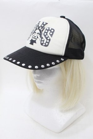 画像: HYSTERIC GLAMOUR / /スタッズキャップ  黒ｘ白 S-25-10-26-006-PU-ZA-AS-ZS