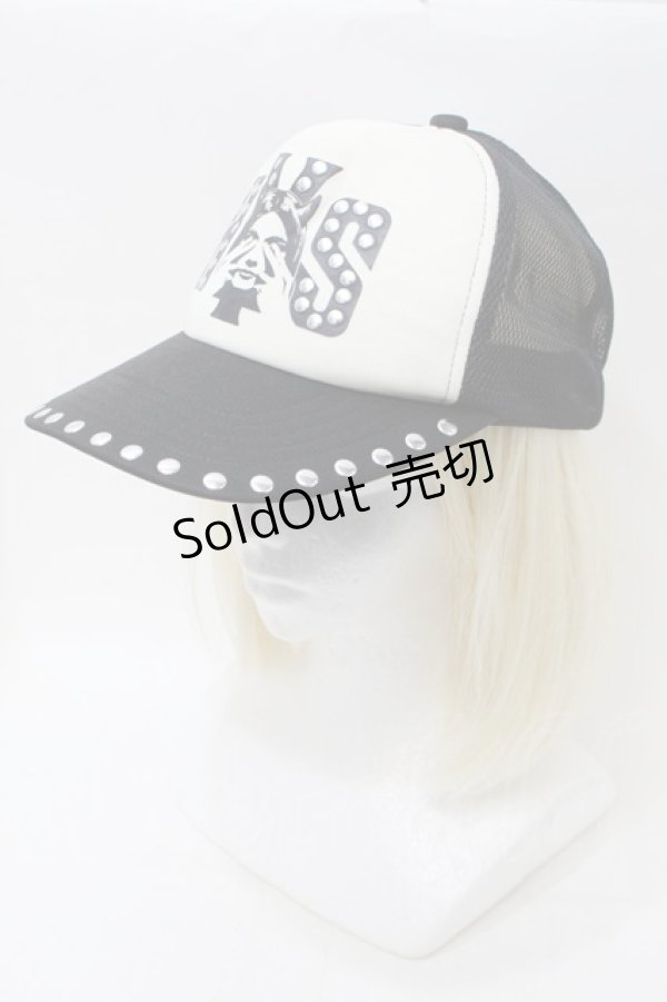 画像1: HYSTERIC GLAMOUR / /スタッズキャップ  黒ｘ白 S-25-10-26-006-PU-ZA-AS-ZS (1)