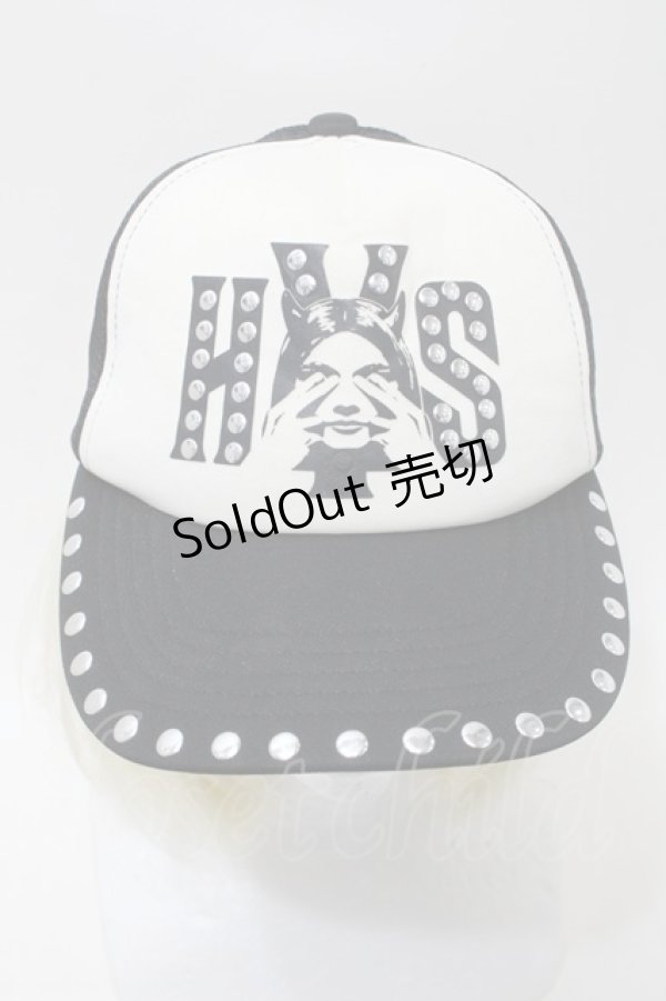 画像2: HYSTERIC GLAMOUR / /スタッズキャップ  黒ｘ白 S-25-10-26-006-PU-ZA-AS-ZS (2)
