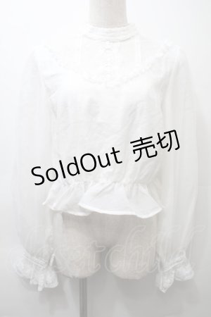 画像: With Puji / チュールレーストップス  白 S-25-10-26-016-EL-TO-HR-ZS