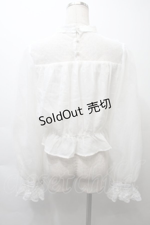 画像2: With Puji / チュールレーストップス  白 S-25-10-26-016-EL-TO-HR-ZS (2)